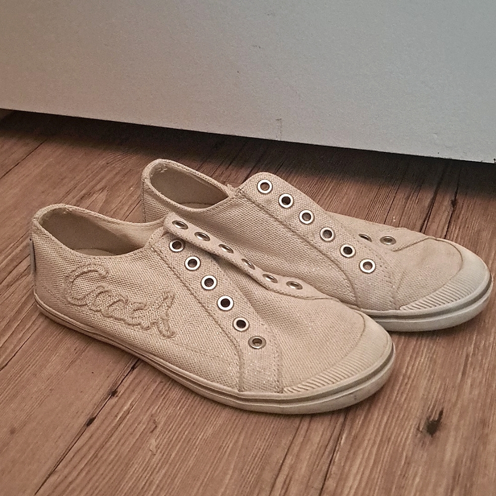 COACH Keeley beige flats
